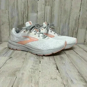 Brooks Signal 3 Womens 11 Running Sneaker White Oyster Tropical Peach Athleisure